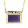 Image 6 : NEW 14k Yellow Gold Large 8 ctw Emerald Cut Amethyst Solitaire Pendant & Chain