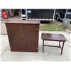 Image 2 : PRIMITIVE CABINET WITH SIDE TABLE