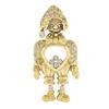 Image 1 : 18K Yellow Gold Moving Boy Clown Large Pendant 0.65 ctw Floating Round Diamonds
