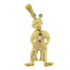 Image 4 : Vintage 18K Gold Emerald Sapphire Ruby & Diamond Moveable Clown Charm Pendant