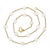 Image 3 : 14k Yellow Gold Baroque White Pearl by the Yard 17" Cable Chain Station Necklace