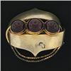 Image 1 : Antique Victorian 18k Gold Cabochon Garnet Dangle Pin Brooch Pendant / Scarf Tie