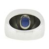 Image 3 : Men's Heavy Platinum 9.01 ctw Gubelin Oval Cabochon Bezel NO HEAT Sapphire Ring