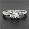 Image 2 : Vintage 14k White Gold .45 ctw Old Cut Diamond Solitaire Engagement Promise Ring