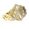 Image 5 : 18k Gold Faceted Rock Crystal Black Mother of Pearl Ring w/ 1.20 ctw Diamonds