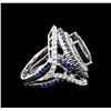Image 3 : 14.21 ctw Sapphire and Diamond Ring - 18KT White Gold GIA Certified