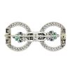 Image 3 : Antique Art Deco Platinum 2.25 ctw Diamond Emerald Sapphire Floral Pin Brooch