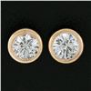 Image 3 : New 14k Rose Gold 0.47 ctw Martini Bezel Round Brilliant Diamond Stud Earrings