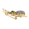 Image 6 : Vintage 14k Gold Agate Tigers Eye Pearl Green Blue Enamel Large Fly Brooch Pin