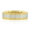 Image 4 : Men's Solid 18k Yellow Gold & Platinum 6mm Wide Brushed Finish Wedding Band Ring