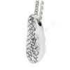Image 5 : Italian 14k White Gold 1.0 ctw Pave Diamond Heart Slide Pendant w/ 16" Wheat Cha