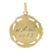 Image 3 : Antique French 18k Tri Color Gold Engraved Medallion Pendant w/ Floral Frame