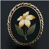 Image 8 : Handmade 14K Gold Natural Stone Pietra Dura Flower Mosaic Twisted Wire Ring