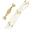 Image 7 : 18k Gold GIA Colombian Emerald & Ruby Diamond Three Strand Pearl Collar Necklace