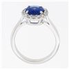 Image 7 : 14k White Gold 2.60 ctw Violet Blue Oval Tanzanite w/ Round Diamond Halo Ring