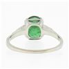 Image 7 : Antique 14k White Gold 1.64 ctw Oval Prong Set Emerald Step Sides Solitaire Ring