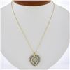 Image 7 : Classic 14K TT Gold 1 ctw Champagne Diamond Open Heart Pendant w/ Chain Necklace