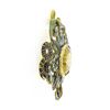 Image 6 : Vintage 14k Gold Oval Citrine Multi Color Enamel Serpent Snake Brooch Pendant