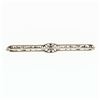 Image 3 : Antique Art Deco 14k White Gold Mine Cut Diamond Open Filigree Bar Pin Brooch