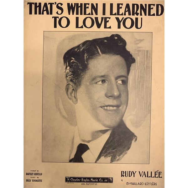 That's When I Learned To Love You unsigned sheet music