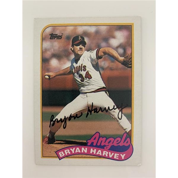 Bryan Harvey signed baseball card