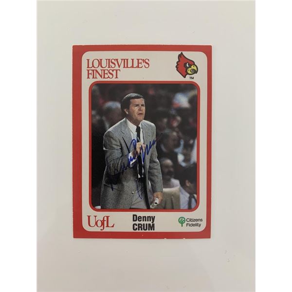 Denny Crum signed basketball card
