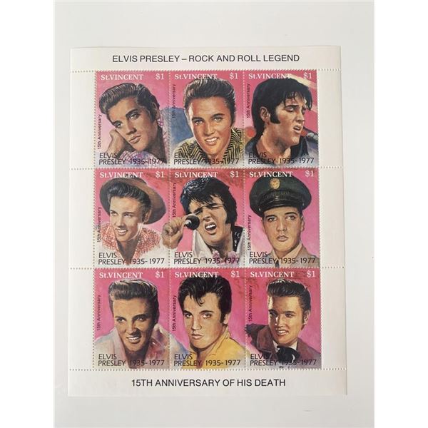 Elvis Presley 15th Anniversary Stamp Set - St. Vincent