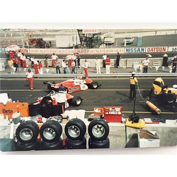 Caesars Palace Grand Prix Bruno Giacomelli vintage photo