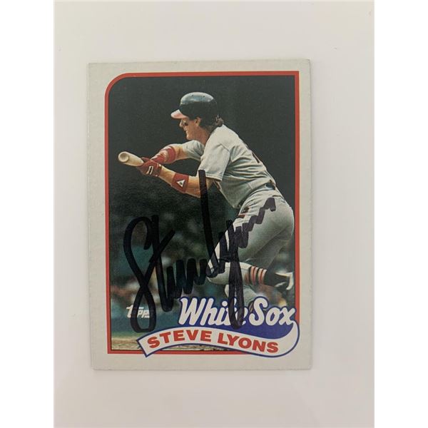 Steve Lyons signed baseball card