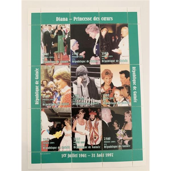 Diana Princess of Wales commemorative stamp set