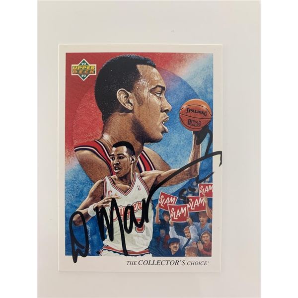 Danny Manning signed basketball card