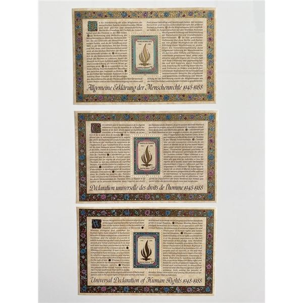 1988 United Nations set of 3 stamps