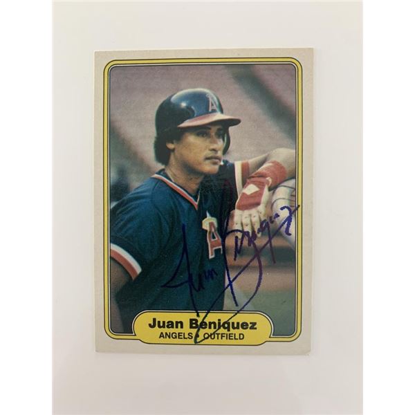 Juan Beniquez signed baseball card