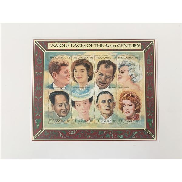 Famous Faces of the 20th Century Stamp Set - The Gambia - 1996