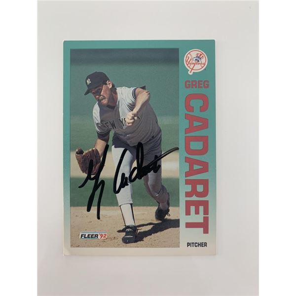 Greg Cadaret signed baseball card