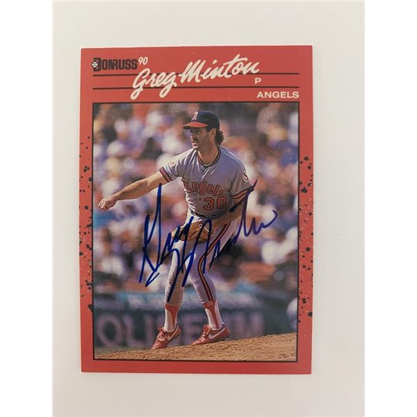 Greg Minton signed baseball card