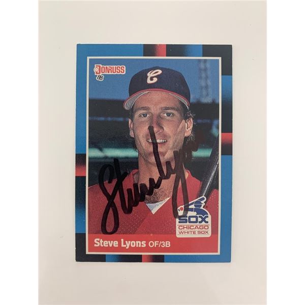Steve Lyons signed baseball card