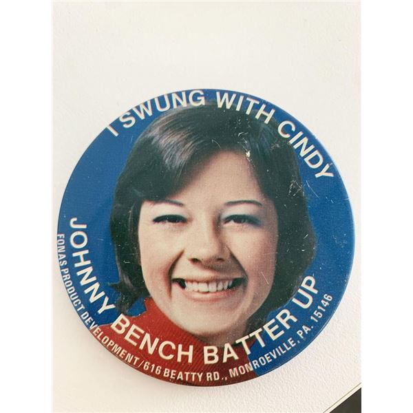 I swung with Cindy vintage pin