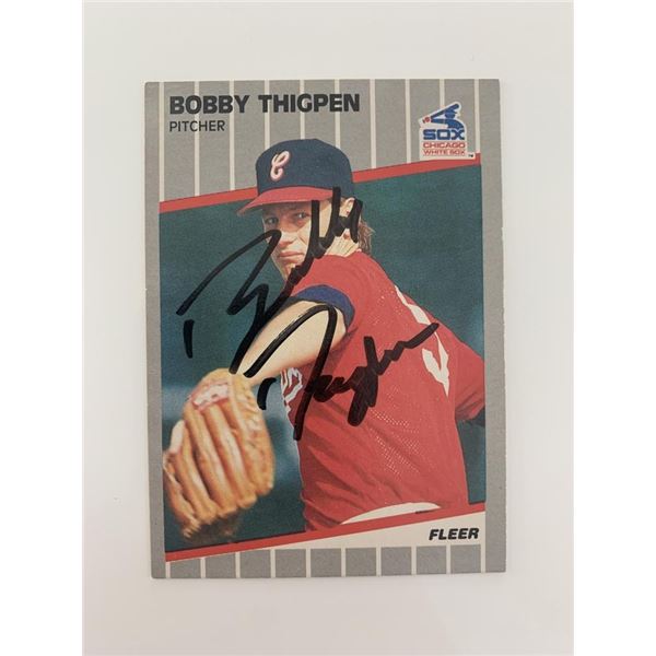 Bobby Thigpen signed baseball card