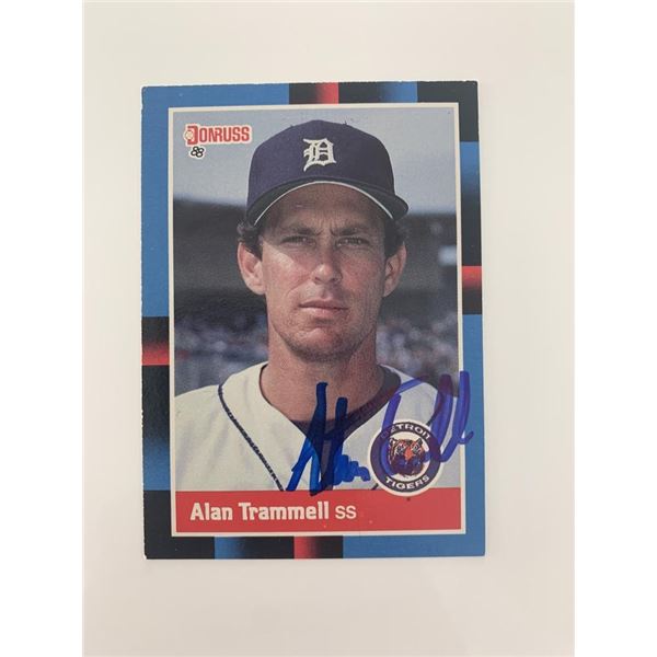 Alan Trammell signed baseball card