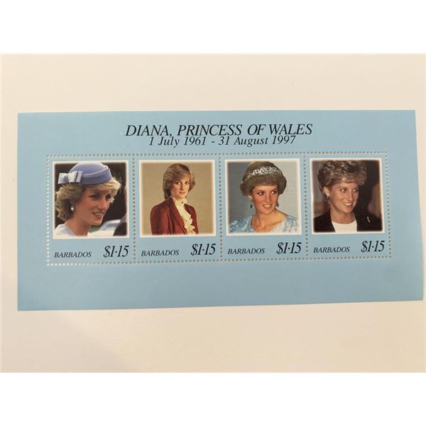 Barbados Diana Princess of Wales commemorative stamp set