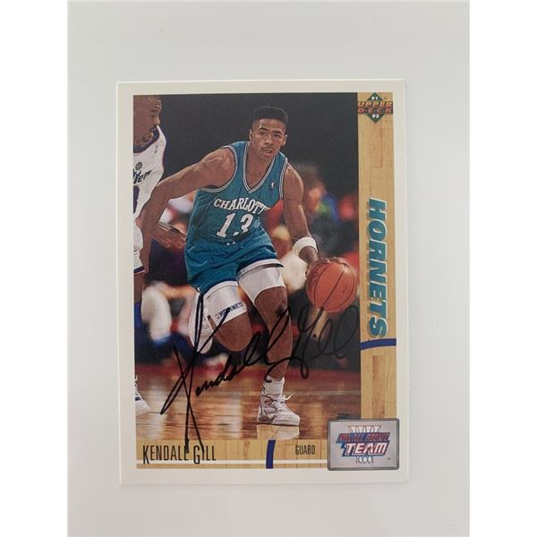 Kendall Gill signed basketball card