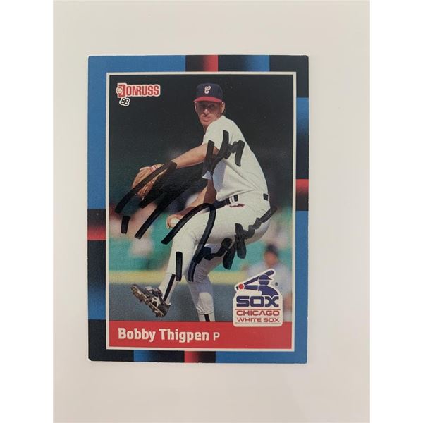 Bobby Thigpen signed baseball card