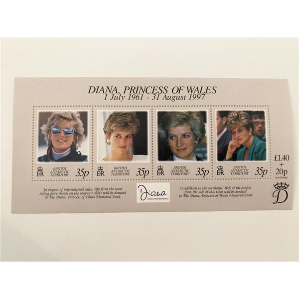 British Antarctic Territory Diana Princess of Wales commemorative stamp set