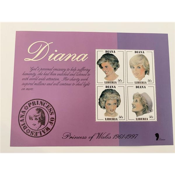 Liberia Diana Princess of Wales commemorative stamp set