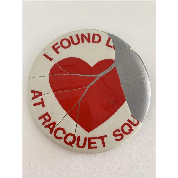 I found love at racquet square vintage pin