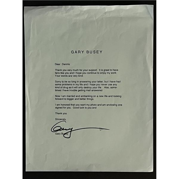 The Buddy Holly Story Gary Busey Signed Letter