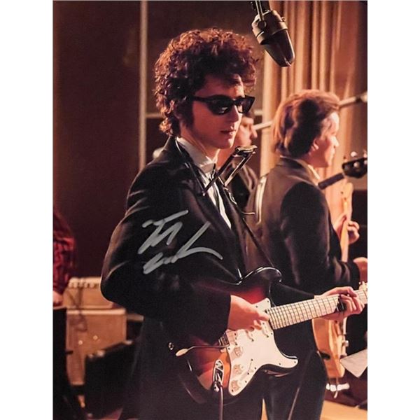 A Complete Unknown TimothÃ©e Chalamet signed movie photo