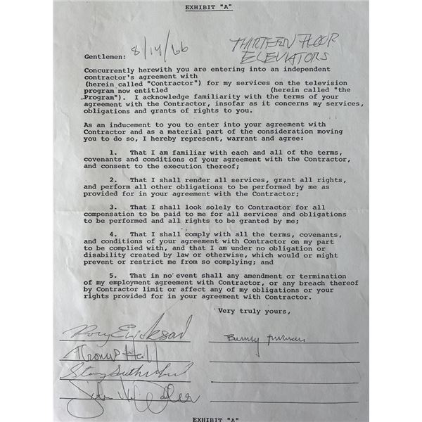 The 13th Floor Elevators signed contract