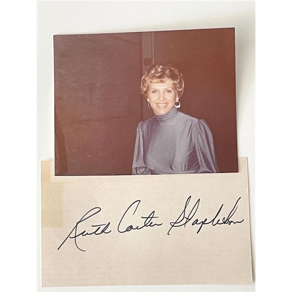 Christian Evangelist Ruth Carter Stapleton signed photo. 3x4 inches